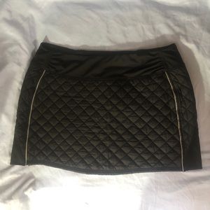 Black Quilted Mini Skirt - Reflective